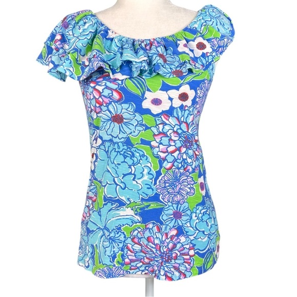 Bundle (2) Lilly Pulitzer Tops Small Wynne Ruffle Monterey Racer Back - Picture 3 of 15